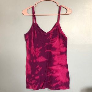 Purple tie-dye tank top